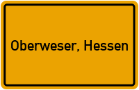 Ortsschild von Gemeinde Oberweser, Hessen in Hessen