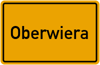 Ortsschild von Gemeinde Oberwiera in Sachsen