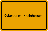 Ortsschild von Gemeinde Ockenheim, Rheinhessen in Rheinland-Pfalz