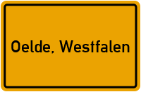 Ortsschild von Stadt Oelde, Westfalen in Nordrhein-Westfalen