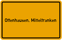 Ortsschild von Gemeinde Offenhausen, Mittelfranken in Bayern