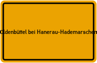 Ortsschild Oldenbüttel bei Hanerau-Hademarschen