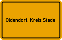 Ortsschild von Gemeinde Oldendorf, Kreis Stade in Niedersachsen