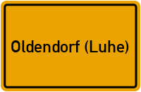 Ortsschild von Gemeinde Oldendorf (Luhe) in Niedersachsen