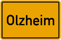 Ortsschild von Gemeinde Olzheim in Rheinland-Pfalz