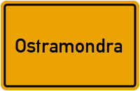 Ortsschild von Gemeinde Ostramondra in Thüringen