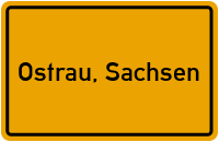 City Sign Ostrau, Sachsen