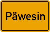 Ortsschild von Gemeinde Päwesin in Brandenburg