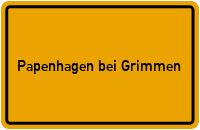 City Sign Papenhagen bei Grimmen