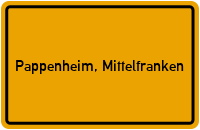 City Sign Pappenheim, Mittelfranken