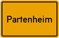 Ortsschild von Gemeinde Partenheim in Rheinland-Pfalz