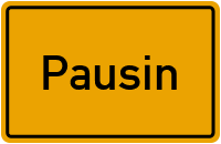 Ortsschild von Pausin in Brandenburg