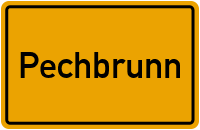 Ortsschild von Gemeinde Pechbrunn in Bayern
