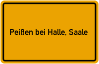 City Sign Peißen bei Halle, Saale