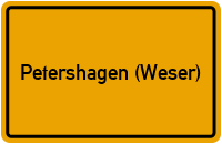 Ortsschild von Stadt Petershagen (Weser) in Nordrhein-Westfalen