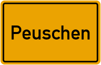 Ortsschild von Gemeinde Peuschen in Thüringen