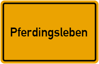 Ortsschild von Gemeinde Pferdingsleben in Thüringen