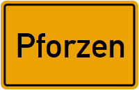 Ortsschild von Gemeinde Pforzen in Bayern