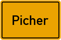 Ortsschild von Picher in Mecklenburg-Vorpommern