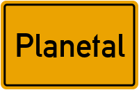 Ortsschild von Gemeinde Planetal in Brandenburg