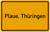 City Sign Plaue, Thüringen