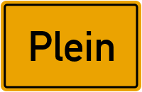 Ortsschild von Gemeinde Plein in Rheinland-Pfalz