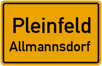 Straßenverzeichnis Pleinfeld Allmannsdorf