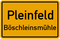 Straßenverzeichnis Pleinfeld Böschleinsmühle