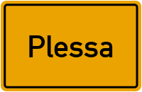 Ortsschild von Gemeinde Plessa in Brandenburg
