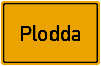 Ortsschild von Gemeinde Plodda in Sachsen-Anhalt