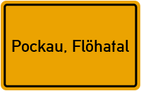 Ortsschild von Gemeinde Pockau, Flöhatal in Sachsen