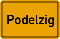 Ortsschild von Gemeinde Podelzig in Brandenburg