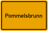 Ortsschild von Gemeinde Pommelsbrunn in Bayern