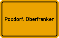 Ortsschild von Gemeinde Poxdorf, Oberfranken in Bayern