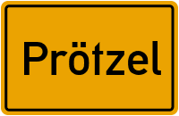 Ortsschild von Gemeinde Prötzel in Brandenburg