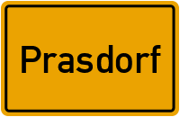 Ortsschild von Gemeinde Prasdorf in Schleswig-Holstein