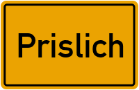 Ortsschild von Prislich in Mecklenburg-Vorpommern
