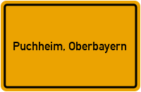 Ortsschild von Gemeinde Puchheim, Oberbayern in Bayern