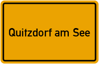 Ortsschild von Gemeinde Quitzdorf am See in Sachsen