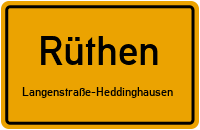Straßenverzeichnis Rüthen Langenstraße-Heddinghausen