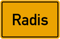 Ortsschild von Gemeinde Radis in Sachsen-Anhalt
