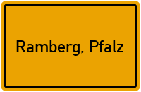 Ortsschild von Gemeinde Ramberg, Pfalz in Rheinland-Pfalz