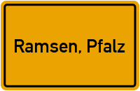Ortsschild von Gemeinde Ramsen, Pfalz in Rheinland-Pfalz