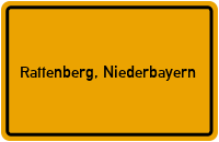 Ortsschild von Gemeinde Rattenberg, Niederbayern in Bayern