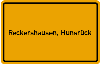Ortsschild von Gemeinde Reckershausen, Hunsrück in Rheinland-Pfalz