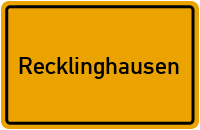 Ortsschild von Stadt Recklinghausen in Nordrhein-Westfalen
