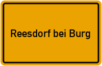 City Sign Reesdorf bei Burg