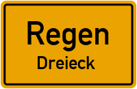 Ortsstraße in RegenDreieck