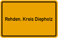 Ortsschild von Gemeinde Rehden, Kreis Diepholz in Niedersachsen