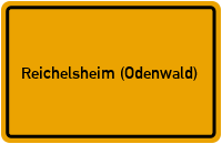 Ortsschild von Gemeinde Reichelsheim (Odenwald) in Hessen
